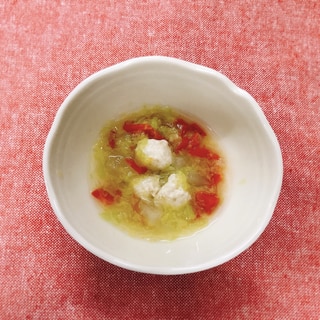【離乳食後期】鶏団子と白菜と人参のコンソメスープ